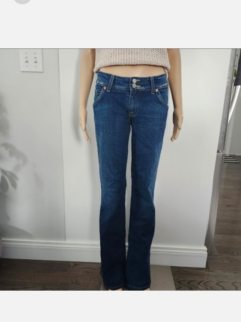 Vintage Y2K HUDSON Low Rise Flare Jeans Retro Indie Sleeze Boho Festival Size 32